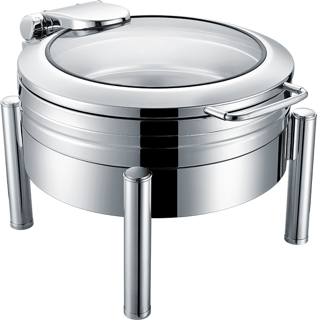 Yapamit Runder Induktions-Chafing Dish mit Glasfensterdeckel für Hotelrestaurants