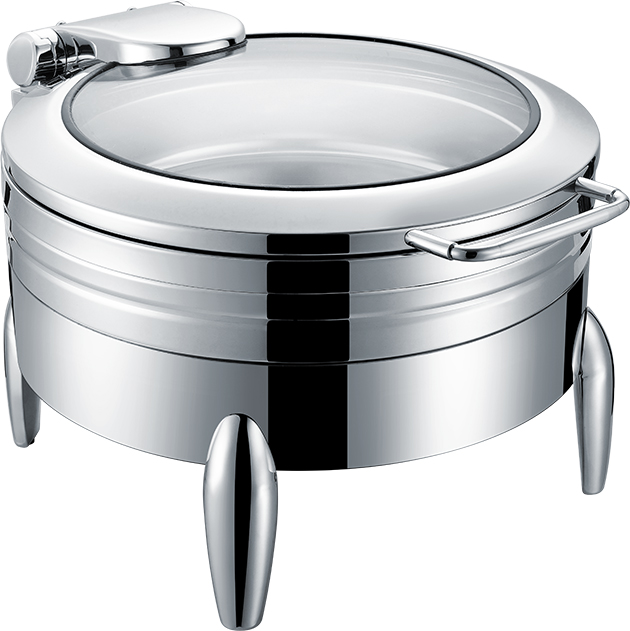 Yapamit Runder Induktions-Chafing Dish mit Glasfensterdeckel für Hotelrestaurants