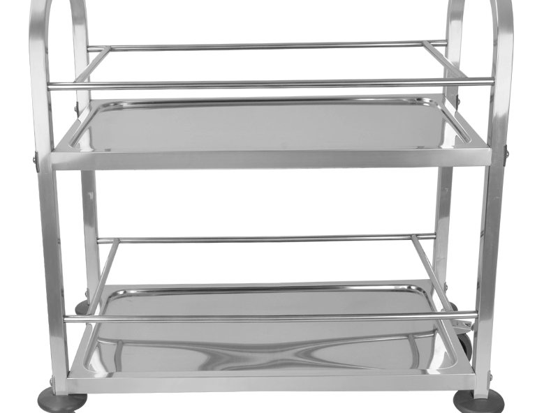 Vielseitige Arbeitsplätze: Edelstahl-Arbeitstische (zweilagig) für verschiedene Aufgaben